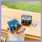 Estuche para AirPods con dibujos animados de pintura al óleo